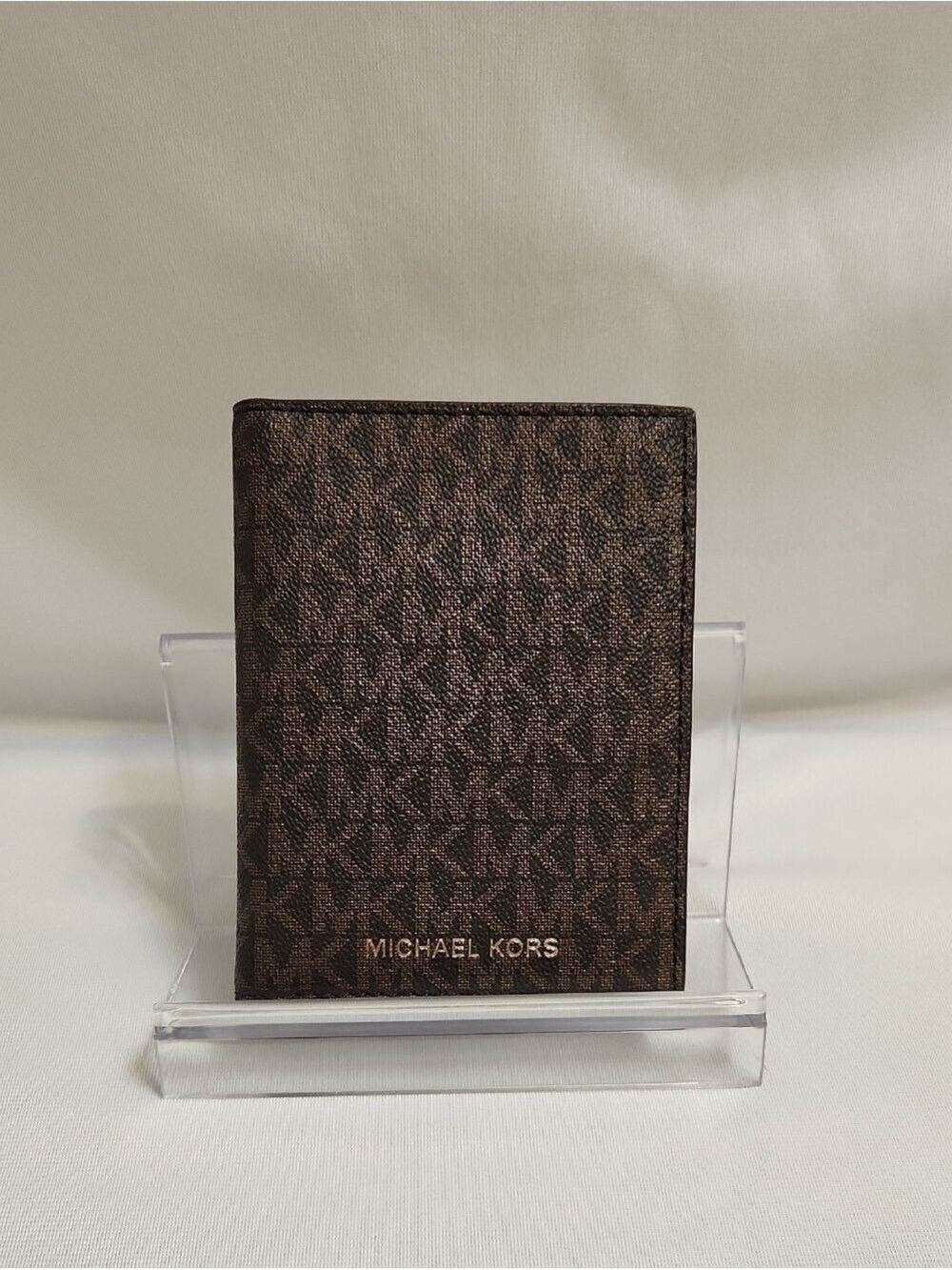 MICHAEL Michael Kors Jet Set Brown Logo-print Canvas Passport Wallet